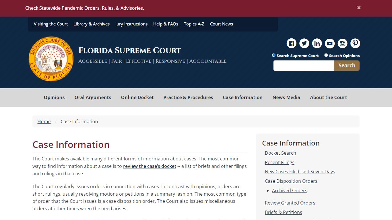 Case Information - Supreme Court